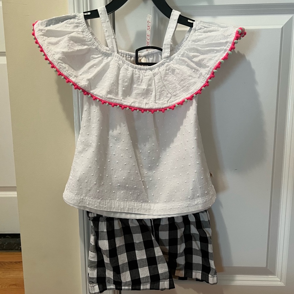 Kate Spade 2 piece set for girls, ruffle top and shorts
